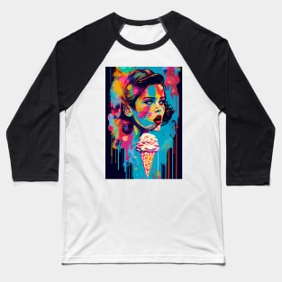 Abstract pop art style young woman Baseball T-Shirt